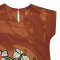 Woman Sleeve Casual Dress - Brown : Orchid flowers