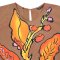 Woman Sleeve Casual Dress - Brown : Canna Lily in the Desert
