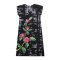 Woman Sleeve Casual Dress - Black : Midnight Rose