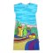 Woman Sleeve Casual Dress - Blue : Tuscan Dreamscape