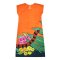Woman Sleeve Casual Dress - Orange : Tabby Cat & Tropical Garden
