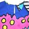Woman Sleeve Casual Dress - Blue : Bulldog in Pop Paradise