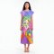 Woman Sleeve Casual Dress - Purple : She is Art