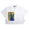 Woman Crop Shirts - White : Yellow Tulips in Blue Vase