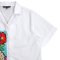 Woman Crop Shirts - White : Red Flowers in Polka Dot Vase