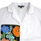 Woman Crop shirts - White : Colorful Flowers & Black Frame