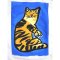 Woman Crop Shirts - White : Orange Tabby Cat & Blue Frame