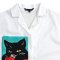 Woman Crop Shirts - White : The Playful Black Cat