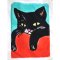 Woman Crop Shirts - White : The Playful Black Cat