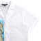 Woman Crop Shirts - White : Fluffy Dog & Sky Blue Frame