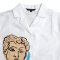 Woman Crop Shirts - White : Classic Statue Bust & Blue Accents