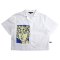 Woman Crop Shirts - White : Classical Portrait & Blue Frame