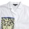 Woman Crop Shirts - White : Classical Portrait & Blue Frame