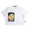 Woman Crop Shirts - White : Abstract Woman Portrait & Grey Frame