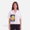 Woman Crop Shirts - White : Abstract Woman Portrait & Grey Frame
