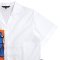 Woman Crop Shirts - White : Blue Hair Woman & Orange Frame