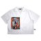 เสื้อครอปเชิ้ตผู้หญิง - สีขาว : ลายหญิงสาวผมส้มสไตล์คิวบิสม์