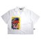 Woman Crop Shirts - White : Abstract Geometric in Yellow