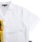 Woman Crop Shirts - White : Abstract Geometric in Yellow