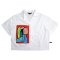 Woman Crop Shirts - White : The Red Canvas Abstract