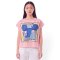 เสื้อปอนโชผู้หญิง - สีชมพู : ลายช้างน้อยสีฟ้าบนผืนผ้าชมพู