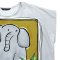 เสื้อปอนโชผู้หญิง - สีเทา : ลายช้างน้อยและนกเหลืองในสวนดอกไม้