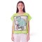 เสื้อปอนโชผู้หญิง - สีเขียว : ลายช้างน้อยปั่นจักรยานบนผืนเขียว