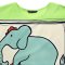 เสื้อปอนโชผู้หญิง - สีเขียว : ลายช้างน้อยปั่นจักรยานบนผืนเขียว