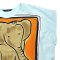 Woman Poncho Blouse - Blue : Golden Elephant & Orange Frame