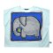 Woman Poncho Blouse - Blue : Elephant & Yellow Bird in Blue