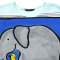 Woman Poncho Blouse - Blue : Elephant & Yellow Bird in Blue