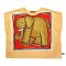 Woman Poncho Blouse - Orange : Golden Elephant & Red Frame