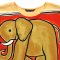 Woman Poncho Blouse - Orange : Golden Elephant & Red Frame