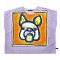 Woman Poncho Blouse - Purple : French Bulldog & Orange Frame