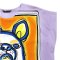 Woman Poncho Blouse - Purple : French Bulldog & Orange Frame