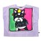 Woman Poncho Blouse - Purple : Black Bulldog & Pink-Green Frame