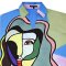 เสื้อเชิ้ตแขนยาวผู้หญิง - สีม่วง : ลายหน้าศิลป์ในพาเล็ตต์พาสเทล