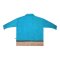 เสื้อเชิ้ตแขนยาวผู้หญิง - สีฟ้า : ลายเสือคู่บนพื้นฟ้าสดโครงเส้นเข้ม