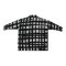 เสื้อเชิ้ตแขนยาวผู้หญิง - สีดำ : ลายเสือเหลืองกลางกรอบฟ้าตารางขาวดำ