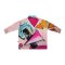 เสื้อเชิ้ตแขนยาวผู้หญิง - สีชมพู : ลายสามเหลี่ยมชมพูในโลกเส้นหมึก