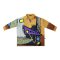 เสื้อเชิ้ตแขนยาวผู้หญิง - สีน้ำตาล : ลายสามเหลี่ยมม่วงสายฟ้าในแดนทราย