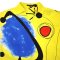 เสื้อเชิ้ตแขนยาวผู้หญิง - สีเหลือง : ลายเมฆน้ำเงินกลางอวกาศสีเหลือง