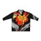 เสื้อเชิ้ตแขนยาวผู้หญิง - สีดำ : ลายกล้วยไม้เพลิงกลางพายุหมึก