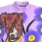เสื้อเชิ้ตผู้หญิงปกคอจีนปีกค้างคาว - สีม่วง : ลายดัชชุนท่ามกลางดอกม่วงแห่งความฝัน