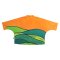 เสื้อเชิ้ตผู้หญิงปกคอจีนปีกค้างคาว - สีส้ม : ลายไก่แห่งรุ่งอรุณบนเนินเขาเขียว