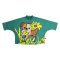เสื้อเชิ้ตผู้หญิงปกคอจีนปีกค้างคาว - สีเขียว : ลายเพื่อนสี่ขาในทุ่งบาน