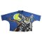เสื้อเชิ้ตผู้หญิงปกคอจีนปีกค้างคาว - สีน้ำเงิน : ลายนกฮูกใต้พระจันทร์เสี้ยว
