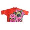 เสื้อเชิ้ตผู้หญิงปกคอจีนปีกค้างคาว - สีแดง : ลายปั๊กซ่อนใจในสวนสีชมพู