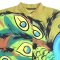 เสื้อเชิ้ตผู้หญิงปกคอจีนปีกค้างคาว - สีทอง : ลายนกยูงแห่งสวนแสงทอง