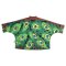 เสื้อเชิ้ตผู้หญิงปกคอจีนปีกค้างคาว - สีน้ำตาล : ลายเสน่ห์แห่งขนนกยูงบนผืนดินแดง